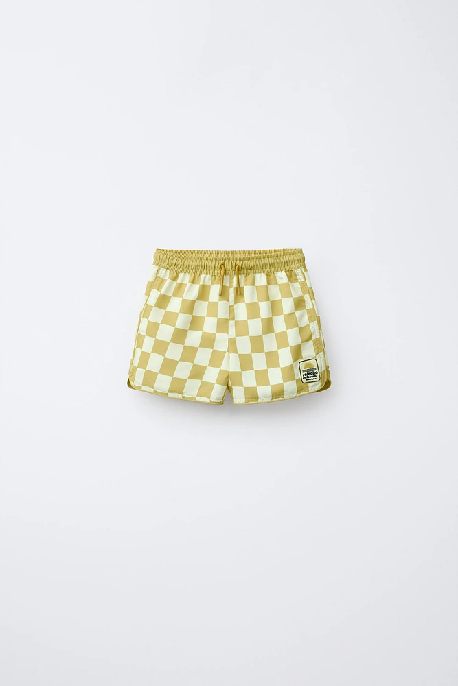 6-14 ANS/ SHORT DE BAIN À CARREAUX DAMIER