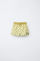 6-14 YEARS/CHECKERBOARD SWIM SHORTS
