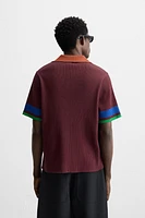 POLO EN MAILLE CÔTELÉE COLOR BLOCK