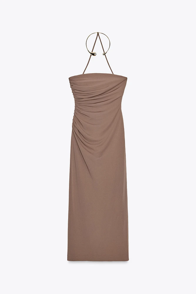 JEWEL NECKLACE MIDI DRESS