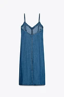 Z1975 DENIM STRAPPY MIDI DRESS