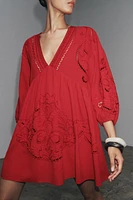 ZW COLLECTION SHORT EMBROIDERED DRESS