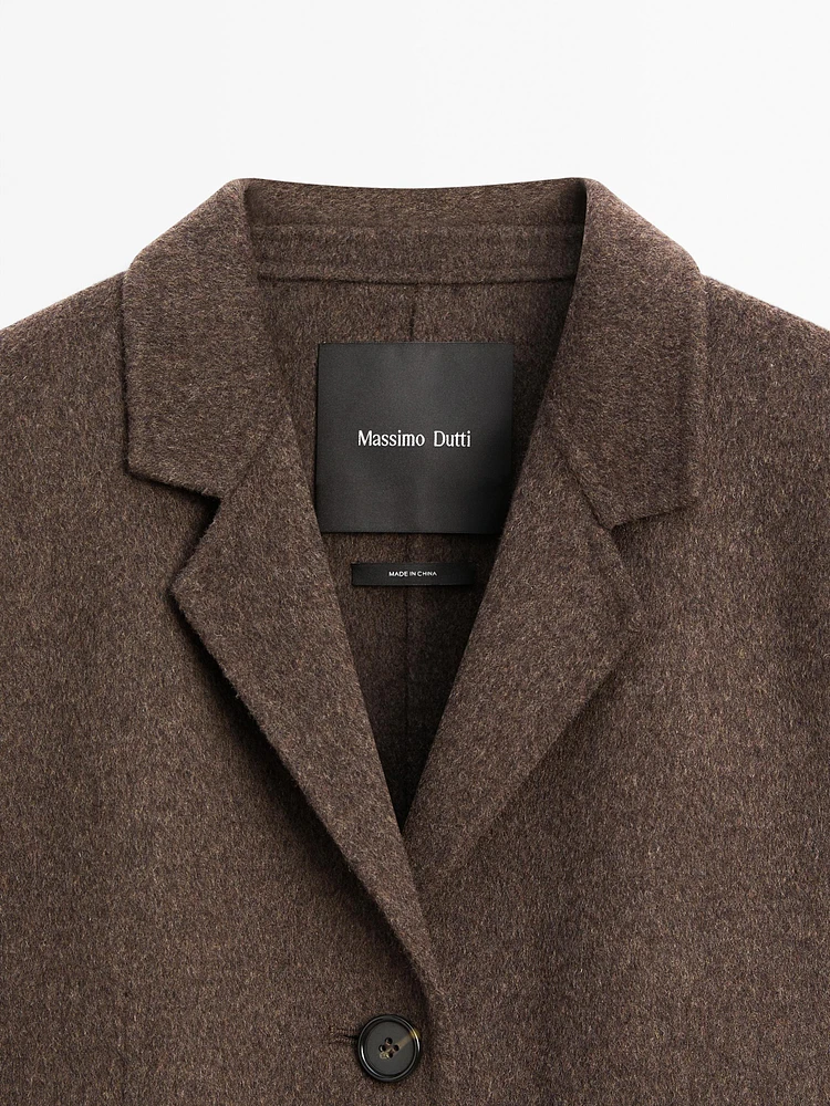 Blazer à col sartorial en laine mélangée