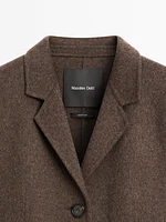 Blazer à col sartorial en laine mélangée