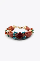 LOT DE 2 BRACELETS EN TISSU AVEC FANTAISIE