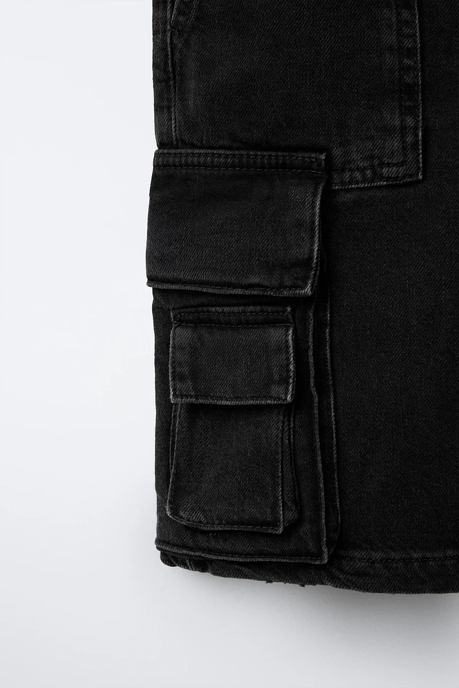 MULTI-CARGO DENIM SHORTS