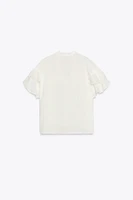 SHORT SLEEVE RUFFLE BLOUSE