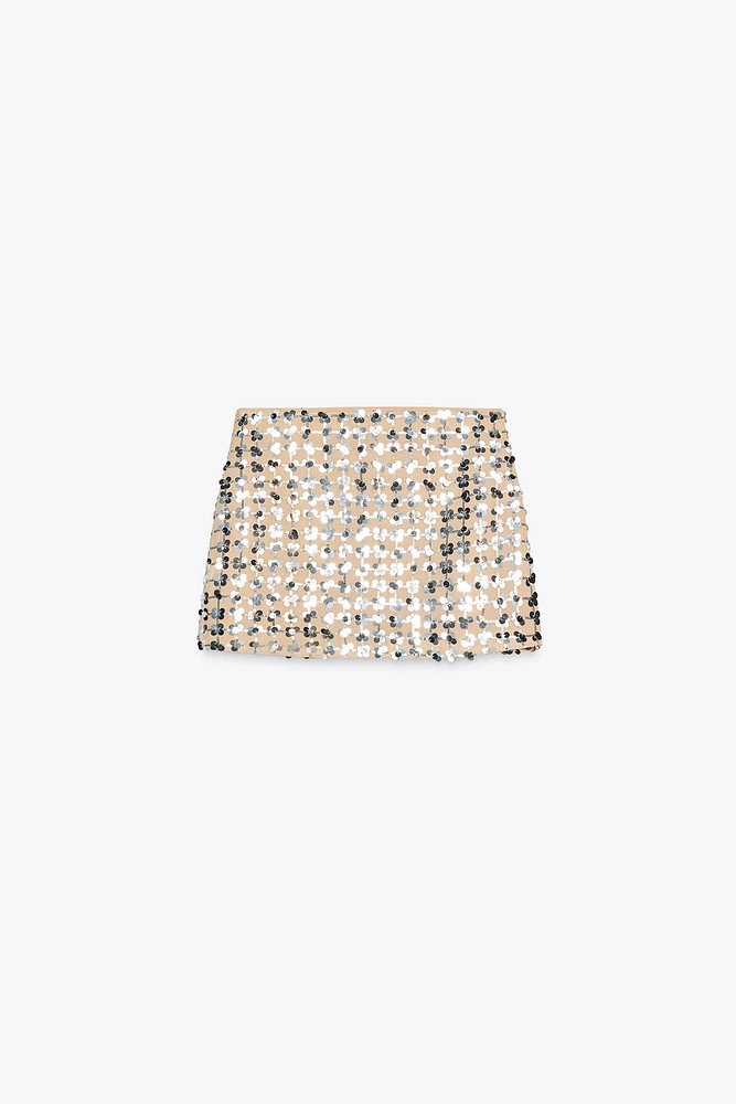 MINI-JUPE À SEQUINS