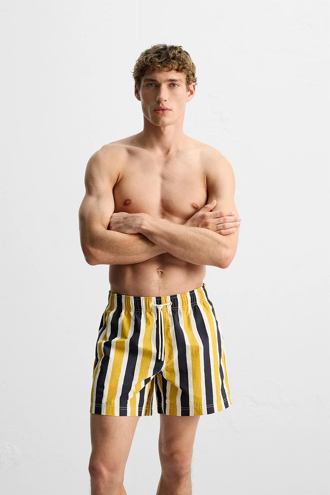 STRIPED MID-LENGTH SWIMSUIT