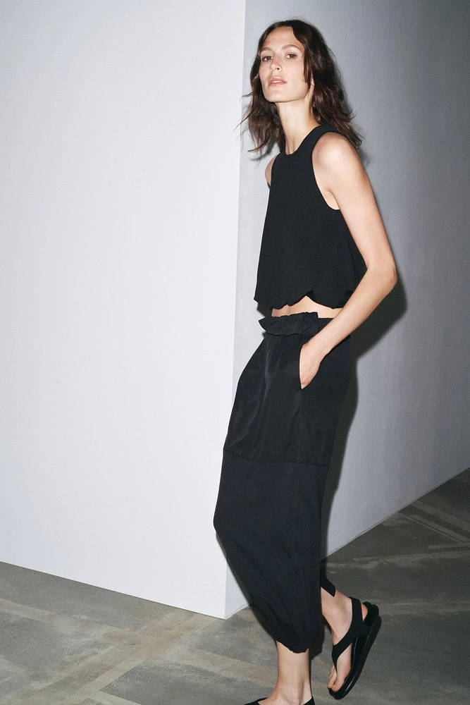 COMBINED KNIT MIDI SKIRT