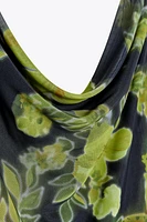PRINTED TULLE SHORT DRESS