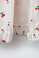 SWEAT À CAPUCHE CERISES BRODÉES