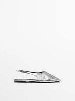 Metallic slingback ballet flats
