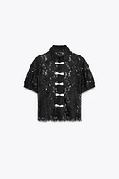 LACE BOW SHIRT