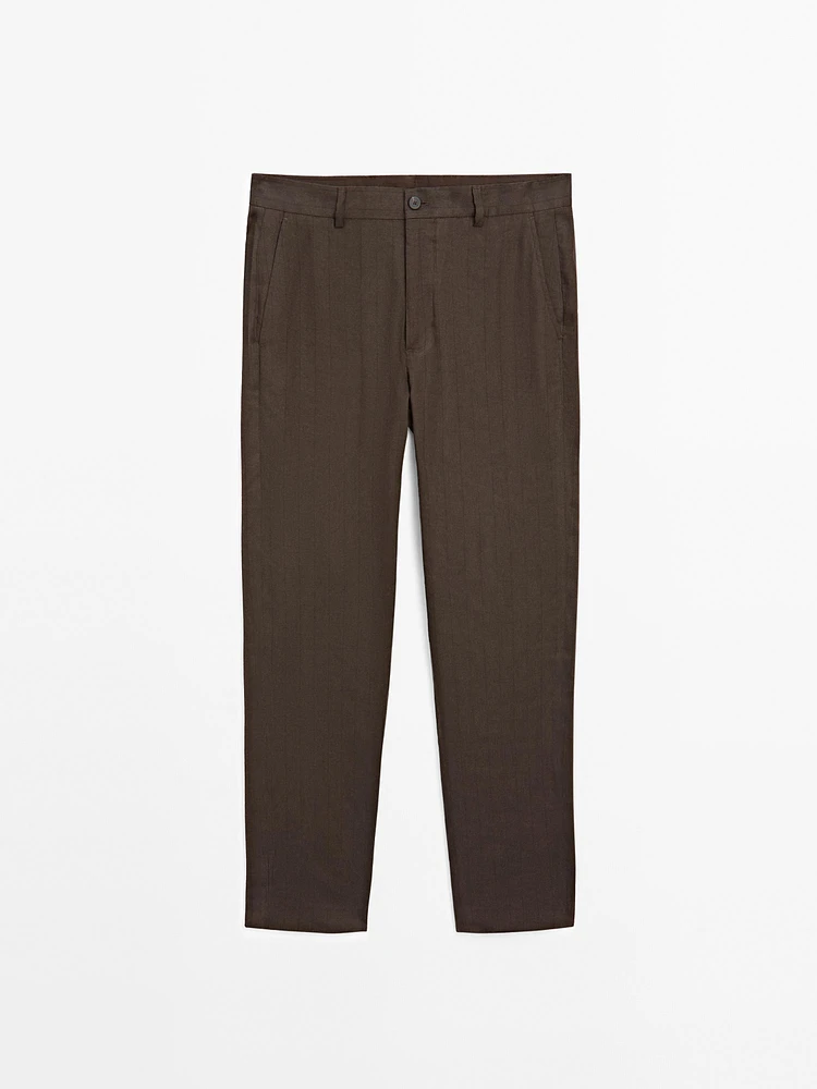 Pantalon straight rayures tennis