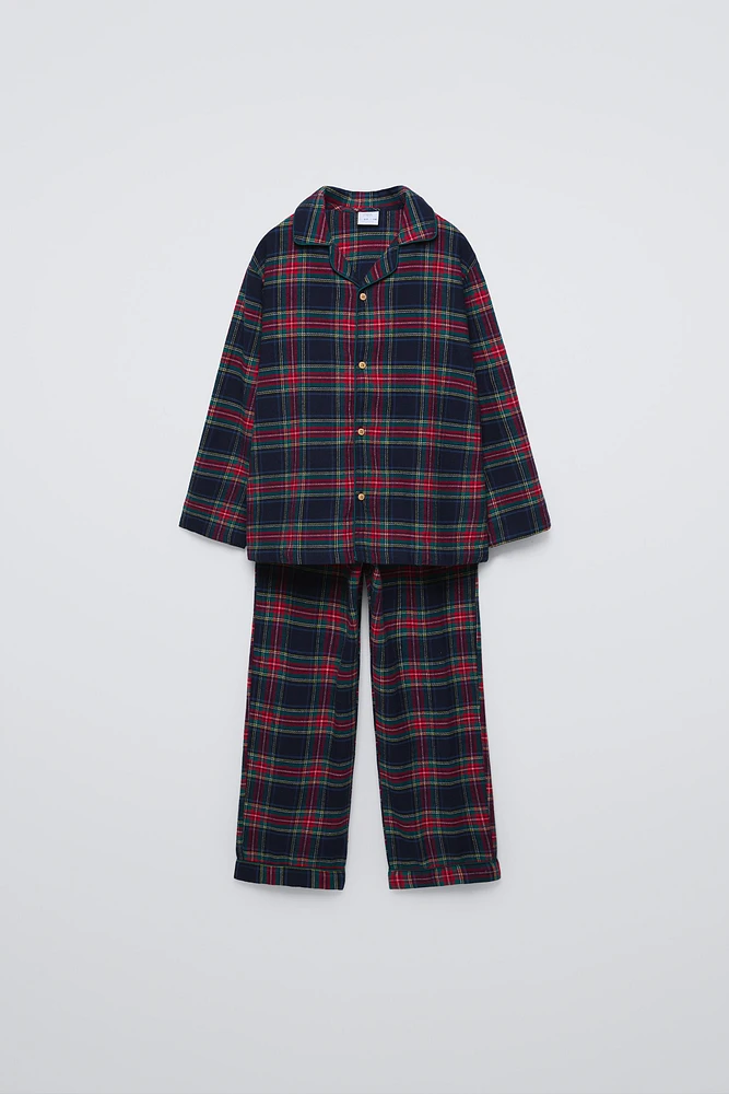 6-14 YEARS/ PLAID FLANNEL PAJAMAS