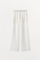 DOUBLE BUTTON LINEN PANTS