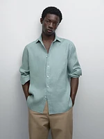 100% linen slim fit shirt