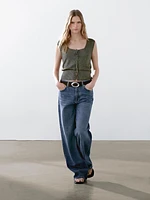 Linen knit corset top