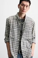 FLOWY PLAID SHIRT