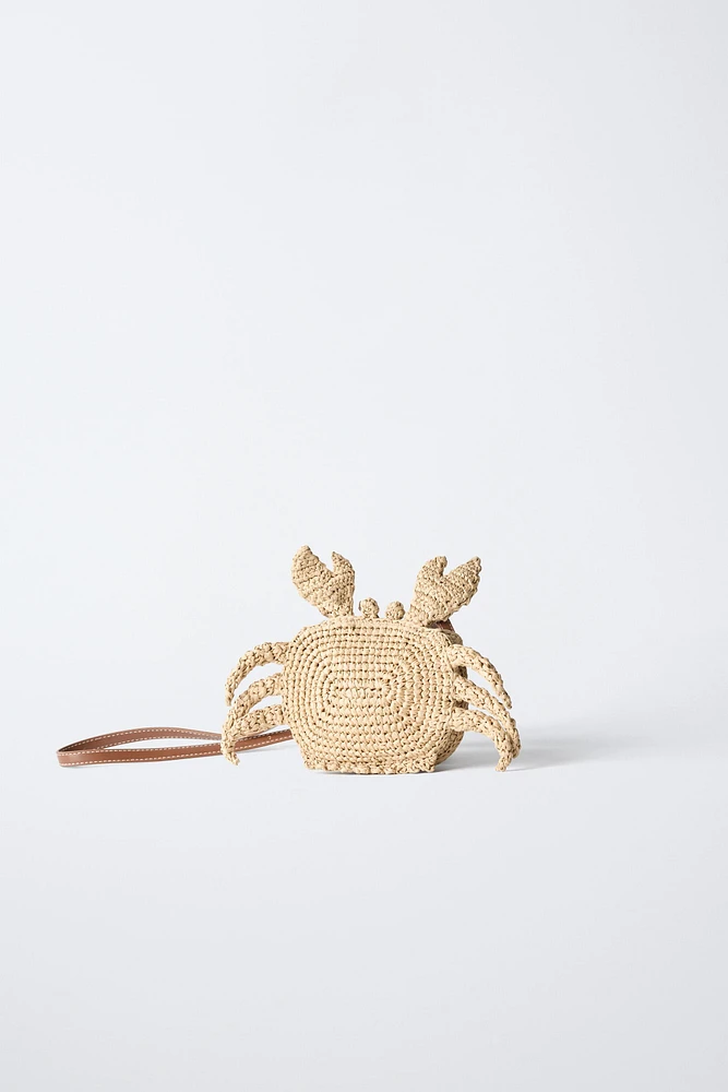 SAC BANDOULIÈRE CRABE EFFET RAPHIA
