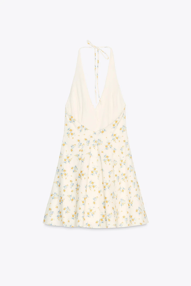 ROBE EN POPELINE IMPRIMÉE FLEURS