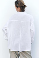 OVERSIZED LINEN BLEND SHIRT