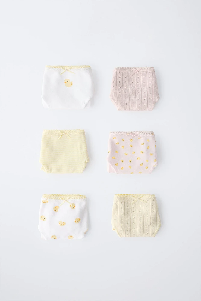 6- ANS/ LOT DE SIX CULOTTES PETITS CANARDS