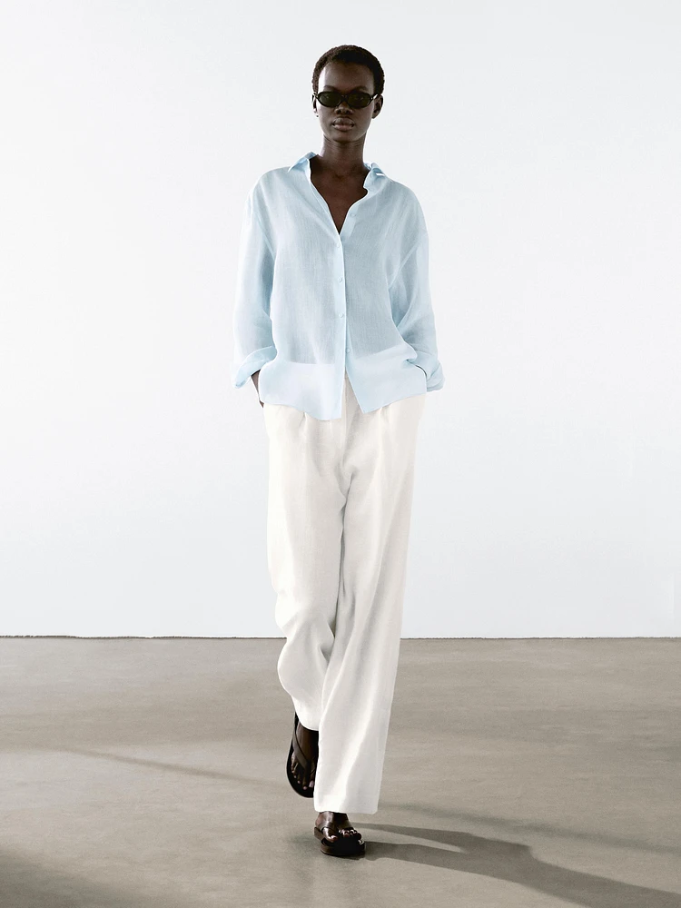 Flowing ramie blend shirt