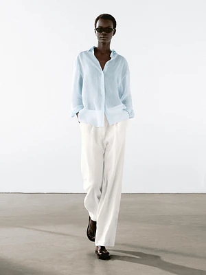 Flowing ramie blend shirt