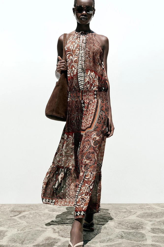 ROBE IMPRIMÉE FIL MÉTALLISÉ