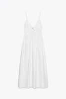 POPLIN MIDI DRESS WITH STRAPS