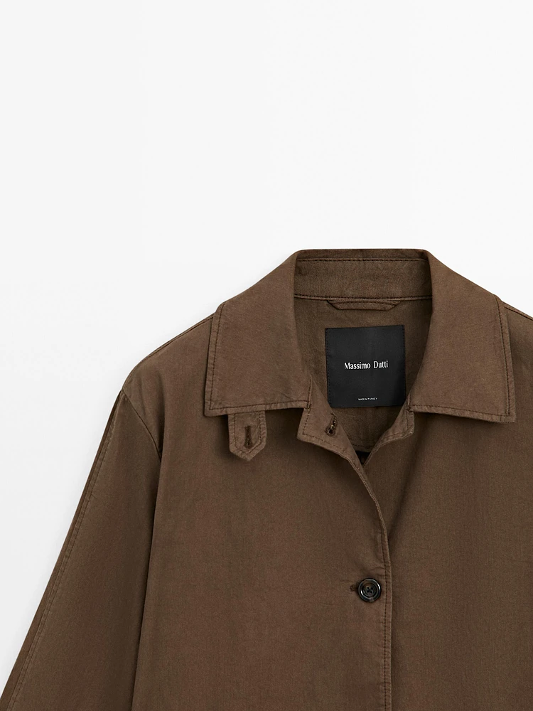 Cotton blend trench coat