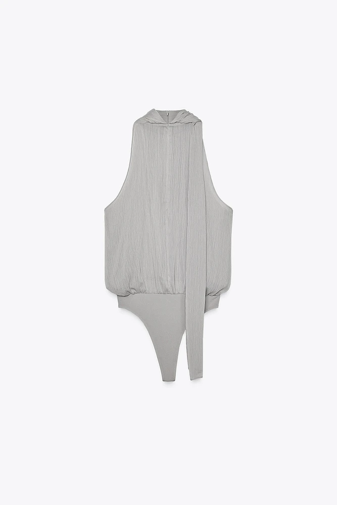 TIED CHIFFON BODYSUIT