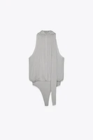 TIED CHIFFON BODYSUIT