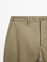 Pantalon tapered fit en coton mélangé