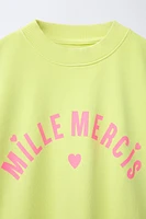 TEXT PRINT SWEATSHIRT
