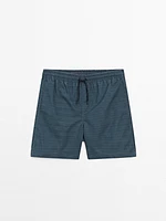 Regular fit micro-print swimming trunks