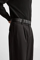 PLEATED PANTS WITH BELT