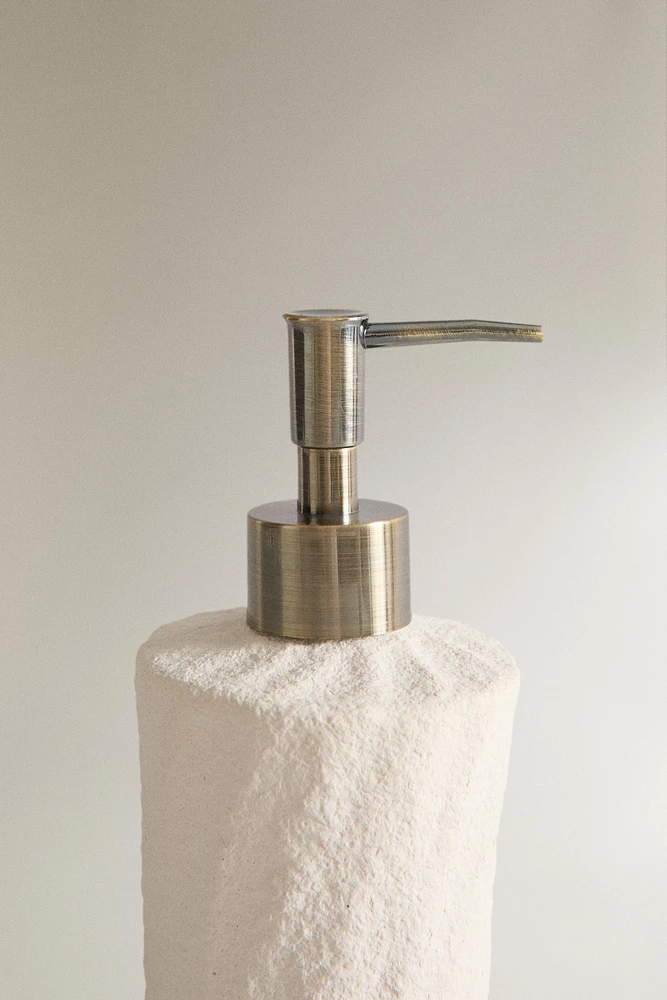 TEXTURED CERAMIC SOAP DISPENSER