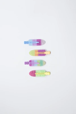 LOT DE QUATRE CLIPS COULEURS
