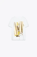 METALLIC PRINT T-SHIRT