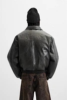 FAUX LEATHER PADDED JACKET