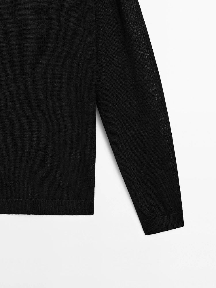 100% linen boat neck sweater