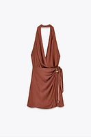 ROBE MINI HALTER DÉCOR DORÉ
