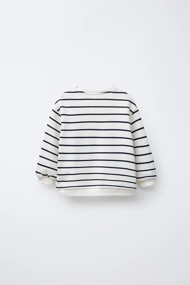 SWEAT À RAYURES ET BRODERIE HOMARD