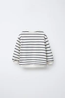STRIPED SWEATSHIRT WITH LOBSTER EMBROIDERY