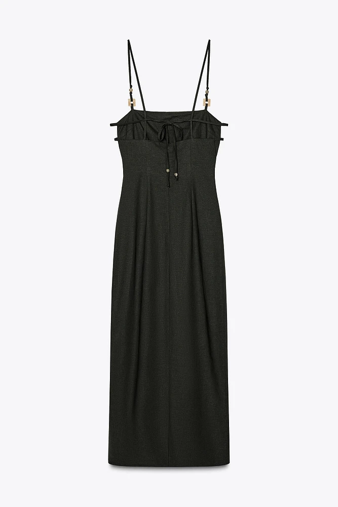 LINEN MIDI DRESS