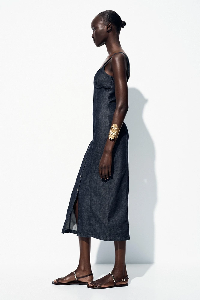 Z1975 STRAPPY DENIM MIDI DRESS