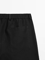 Lightweight 100% linen Bermuda shorts